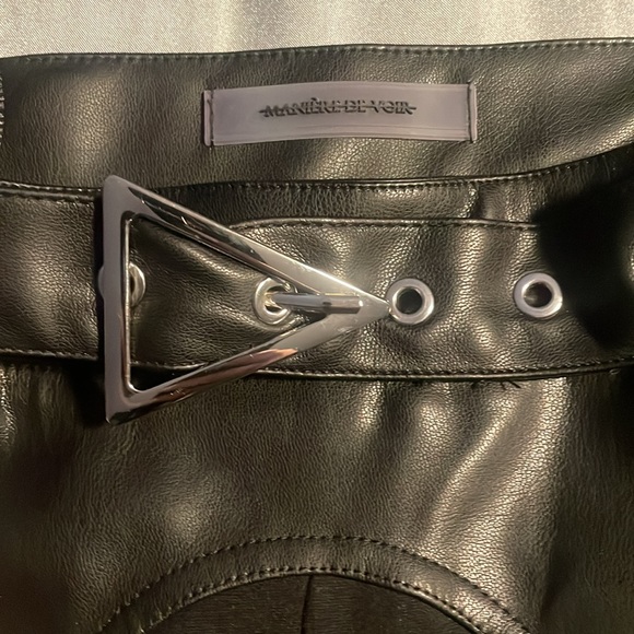 Maniere De Voir Vegan leather pants/shorts
